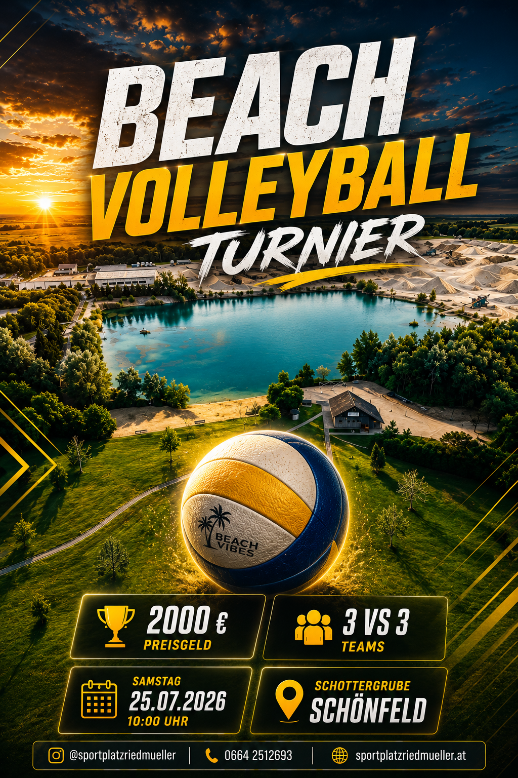 Beach Volleyball Turnier 2026 – Schottergrube Schönfeld Lassee NÖ 2.000€ Preisgeld